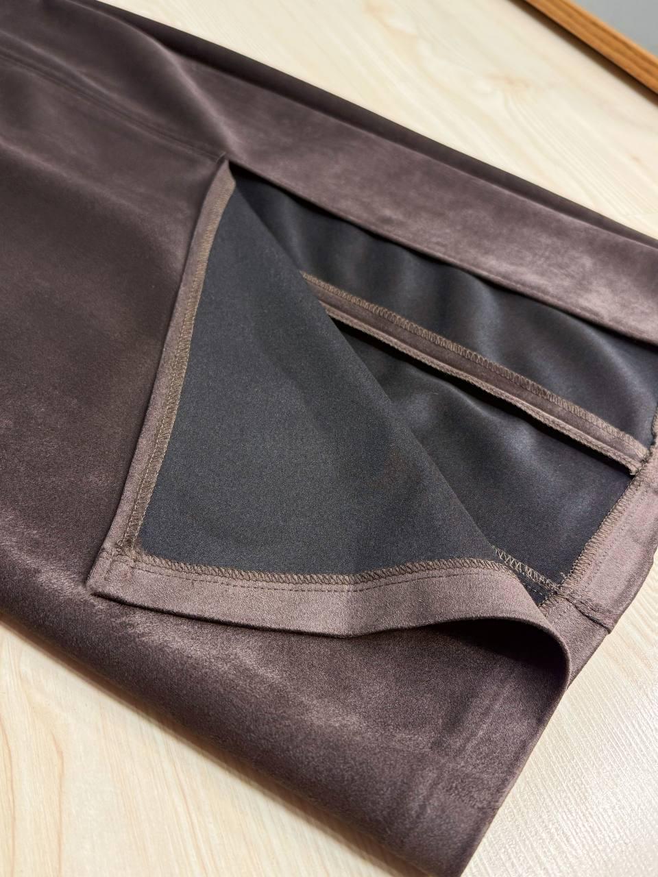 Юбка женская Gritana 125 с разрезом миди прямая под замшу L Коричневый (5944) - фото 10 Юбка женская Gritana 125 с разрезом миди прямая под замшу L Коричневый (5944) - фото 10