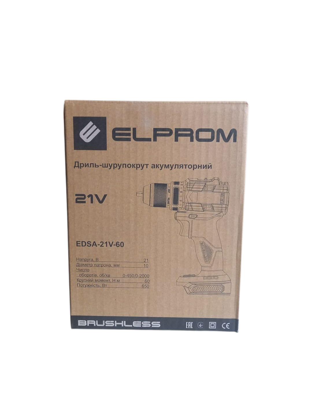 Дриль-шуруповерт Елпром EDSA-21V-60 Professional (28731068) - фото 3 Дриль-шуруповерт Елпром EDSA-21V-60 Professional (28731068) - фото 3