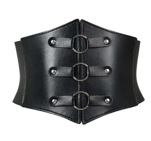 Пояс-корсет широкий из эко кожи М Черный (2204148147)