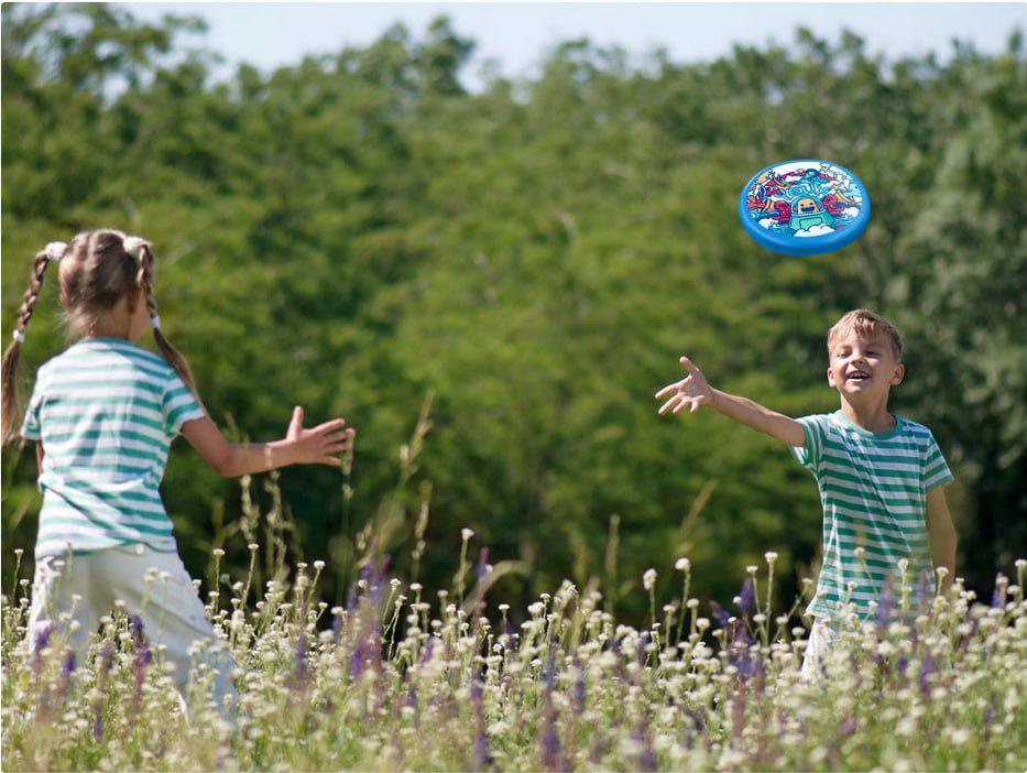 Фрісбі Yuedu Outdoor Sports Soft Frisbee Natural 3030707 Blue - фото 5