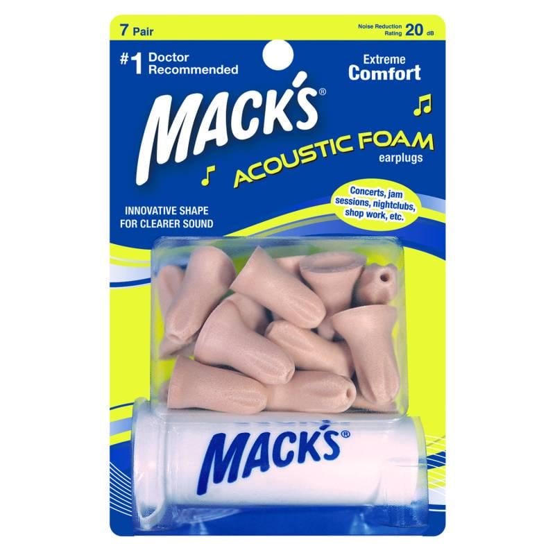 Беруші Mack’s Аcoustic Foam із поліуретану захист від шуму до 20 дБ 7 пар з контейнером (11862)