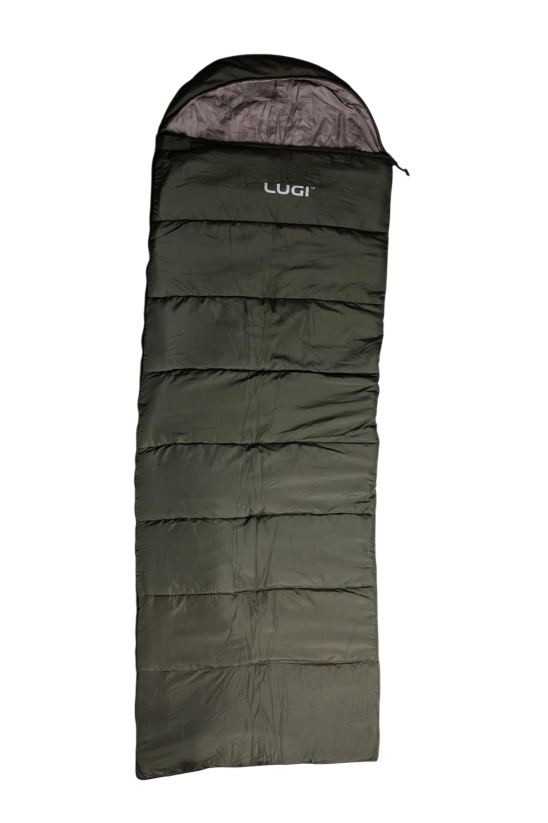 Спальный мешок-одеяло с капюшоном LUGI всесезонный 210х70 см Хаки (LU-010)