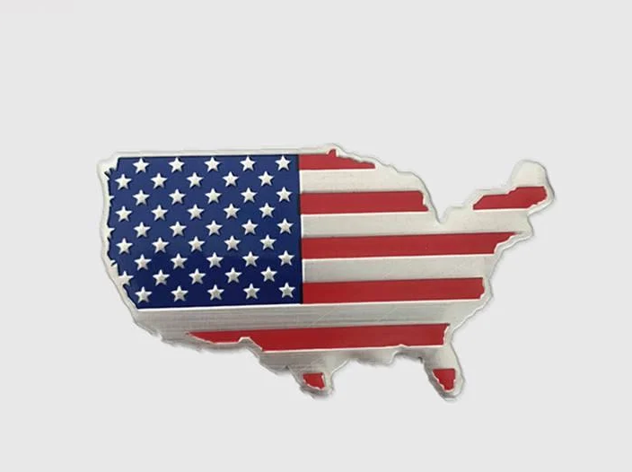 Эмблема алюминиевая флаг США контур 7х4 см (1092780004)