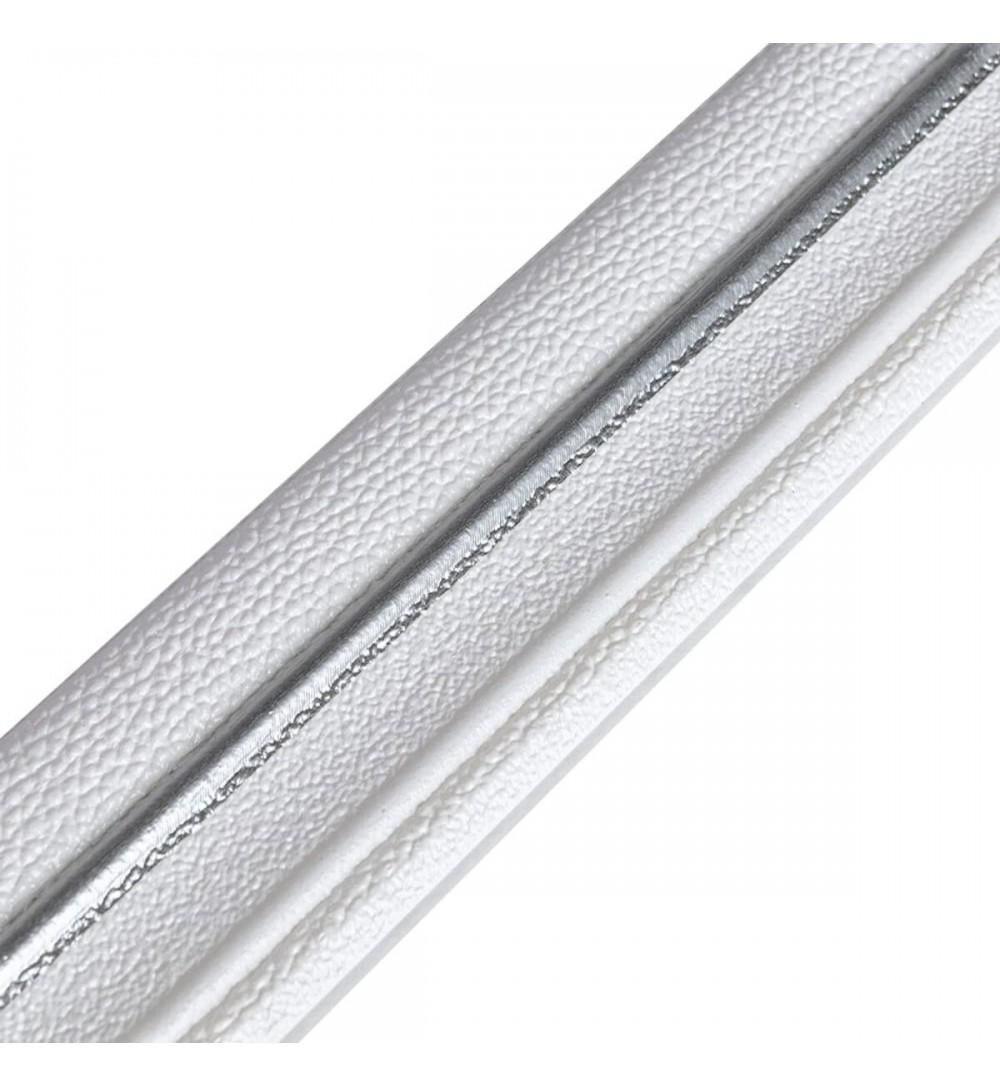 Плинтус РР самоклеящийся 2300х70х4 мм Белый с серебряной полоской (1833)