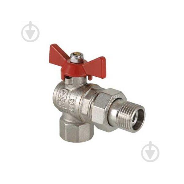 Кран із американкою 1/2" СК червоний кутовий (SK0022)