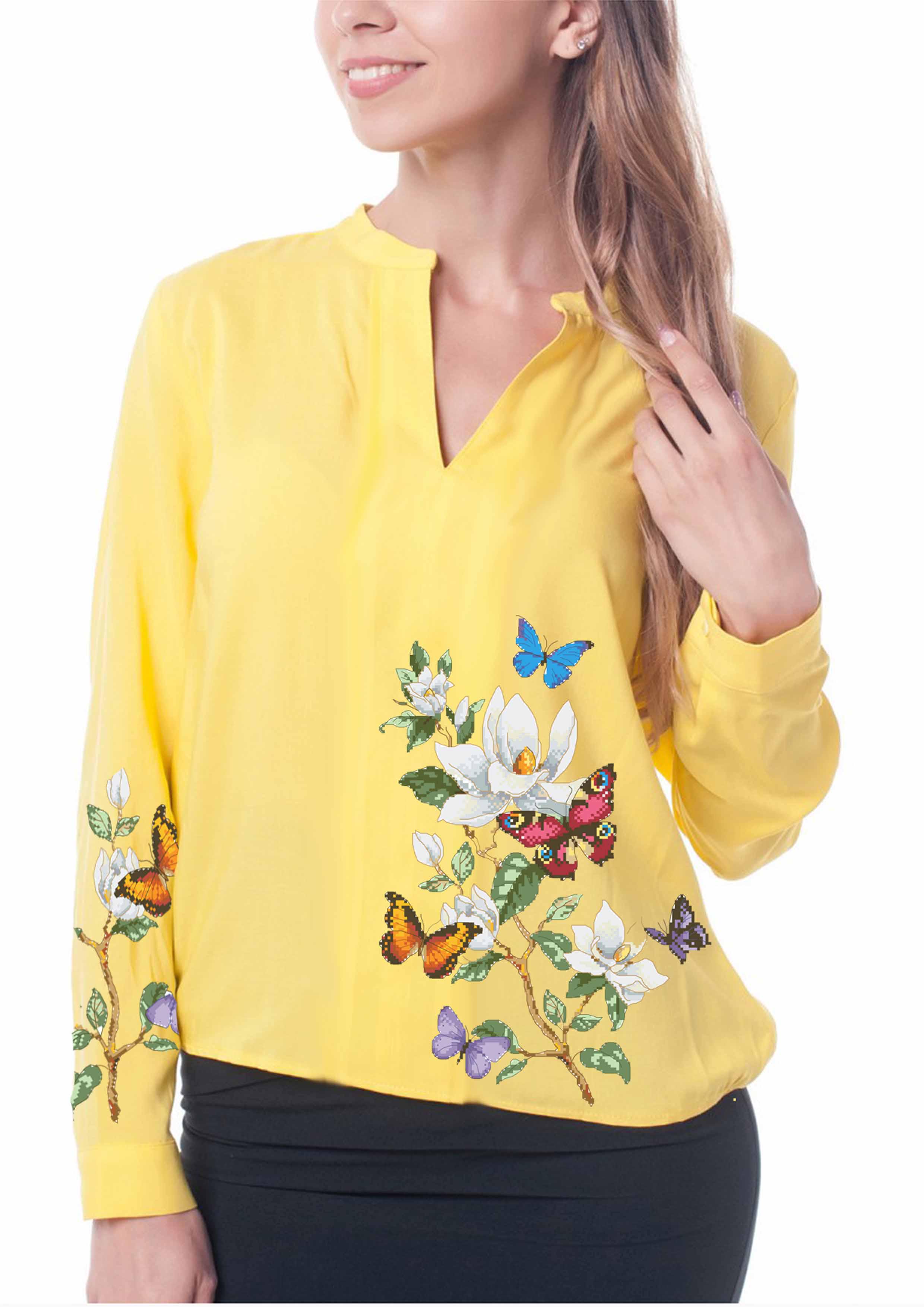 Заготовка для вышивки нитями или бисером рубашка СЖ-349 домотканое полотно