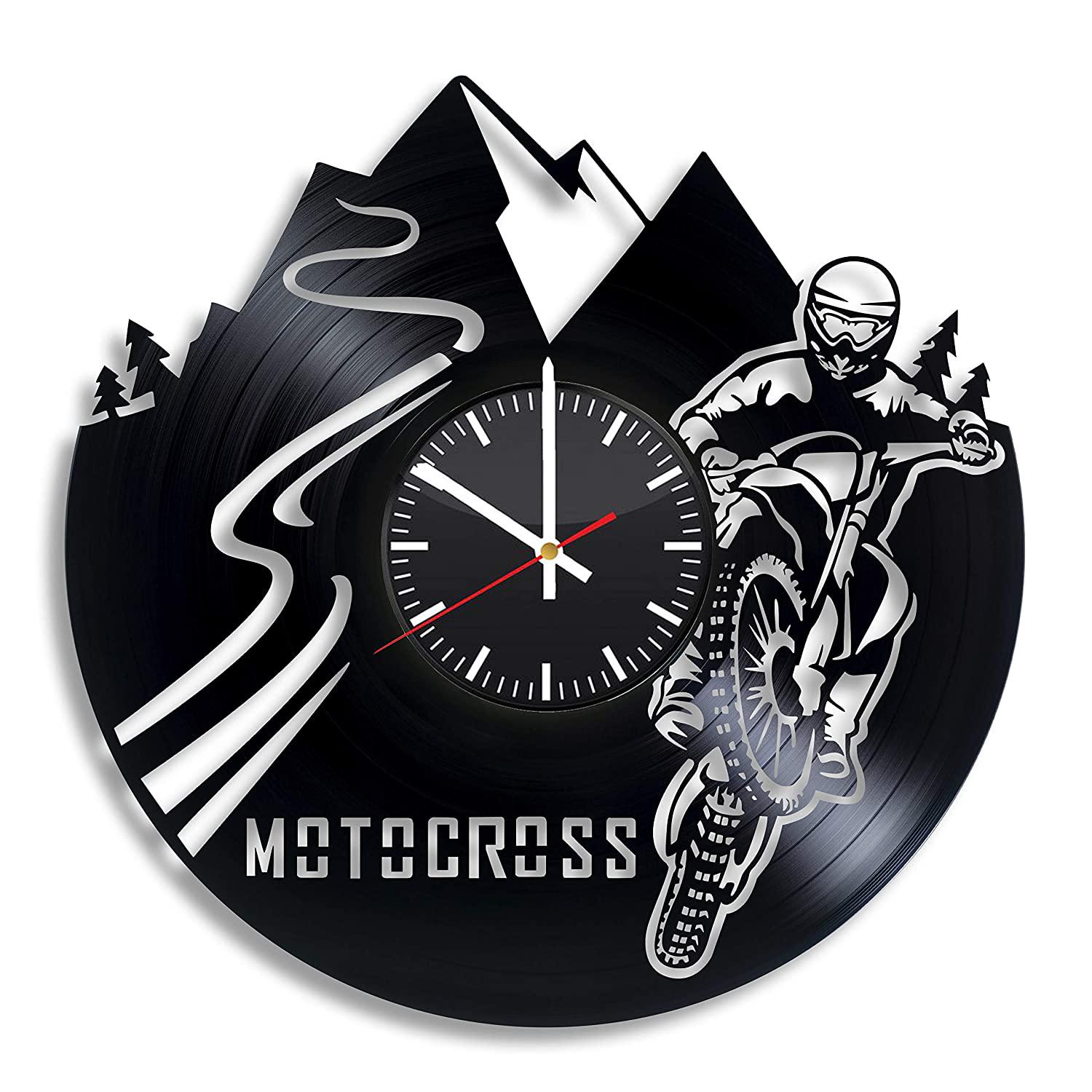 Часы настенные Motocross 2318 из виниловой пластинки