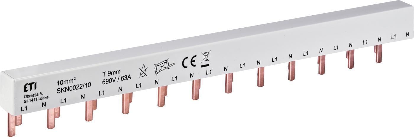 Шина питания ETI IZ-SKN0022/10 10 мм2 1P+N 0,22 м Pin 12-модульная (2921148)