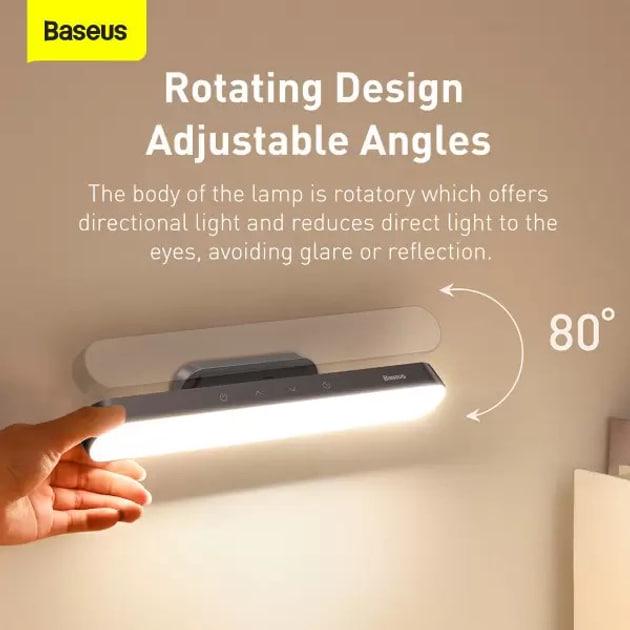 Лампа аккумуляторная BASEUS Magnetic Stepless Dimming Charging Desk Lamp LED DGXC-C0G с регулировкой яркости 4,5W 1800 mAh Grey - фото 6