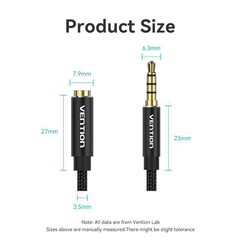 Кабель Vention 3.5мм minijack-3.5мм minijack стерео AUX 4-пиновый TRRS 1,5м Черный (BHCBG) - фото 14 Кабель Vention 3.5мм minijack-3.5мм minijack стерео AUX 4-пиновый TRRS 1,5м Черный (BHCBG) - фото 14