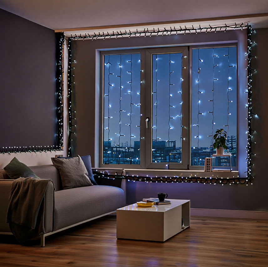 Гирлянда нить уличная 500 LED 50 м на солнечной батарее черная нить с пультом ДУ Белый - фото 3 Гирлянда нить уличная 500 LED 50 м на солнечной батарее черная нить с пультом ДУ Белый - фото 3