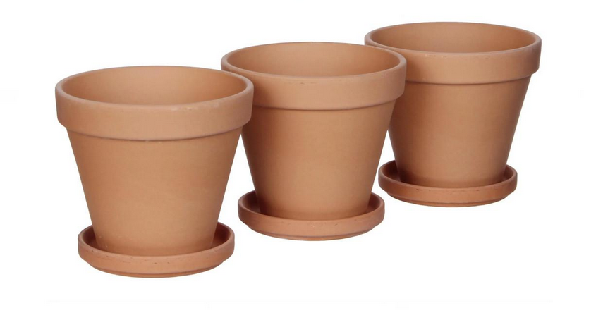 Кашпо Edelman Stan с поддоном 13,5х12,5 см 3 шт. Терракотовый (A-025745)