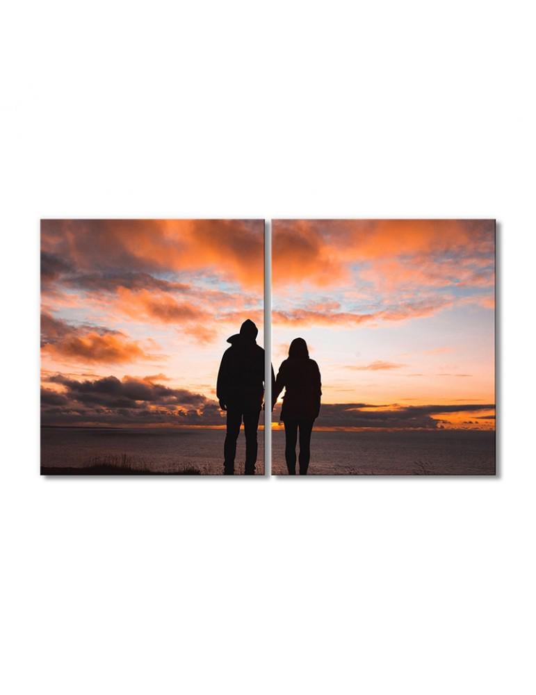 Картина модульная Пара на закате 2 модуля 70x105 см