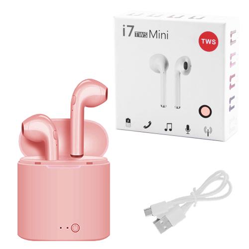 Наушники беспроводные HBQ TWS i7 mini Bluetooth с кейсом Розовый