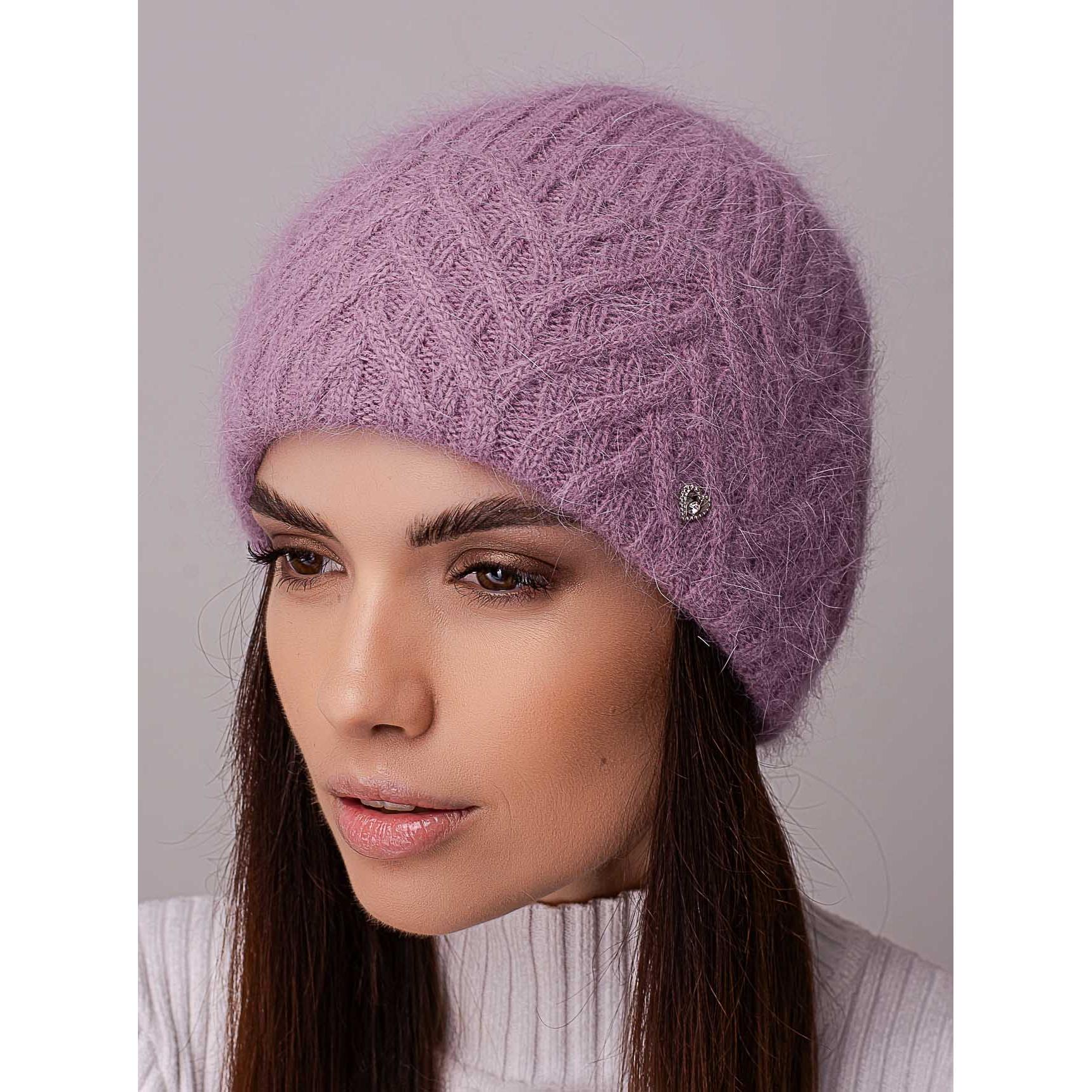 Шапка женская ангоровая утепленная флисом Leks Мадонна с узором на отвороте Лиловый - фото 1 Шапка женская ангоровая утепленная флисом Leks Мадонна с узором на отвороте Лиловый - фото 1