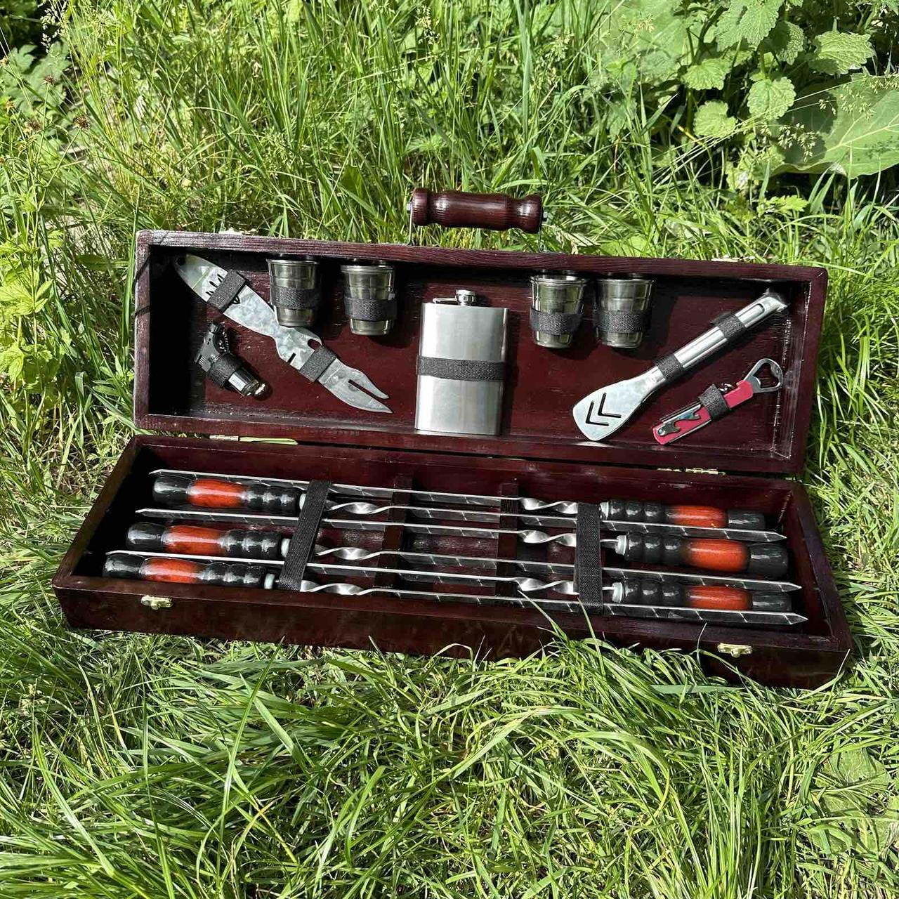 Набор шампуров Велес в деревянном кейсе (2730795182)