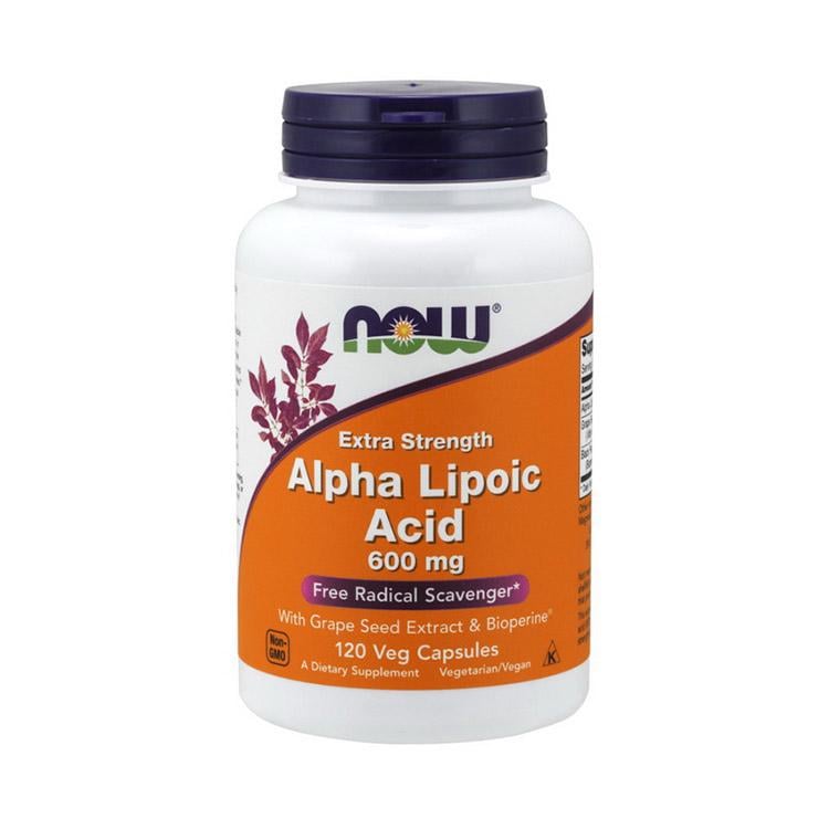 Альфа-липоевая кислота с пиперином NOW Alpha Lipoic Acid 600 mg Extra Strength 120 вер. капс.