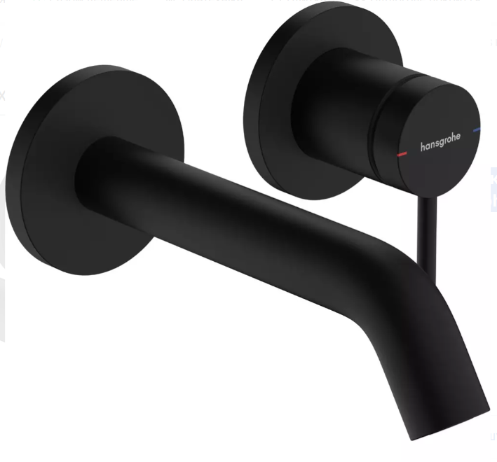Зовнішня частина змішувача для раковини зі стіни Hansgrohe 73350670 EcoSmart 16,5 см Tecturis S Чорний матовий (34469512)
