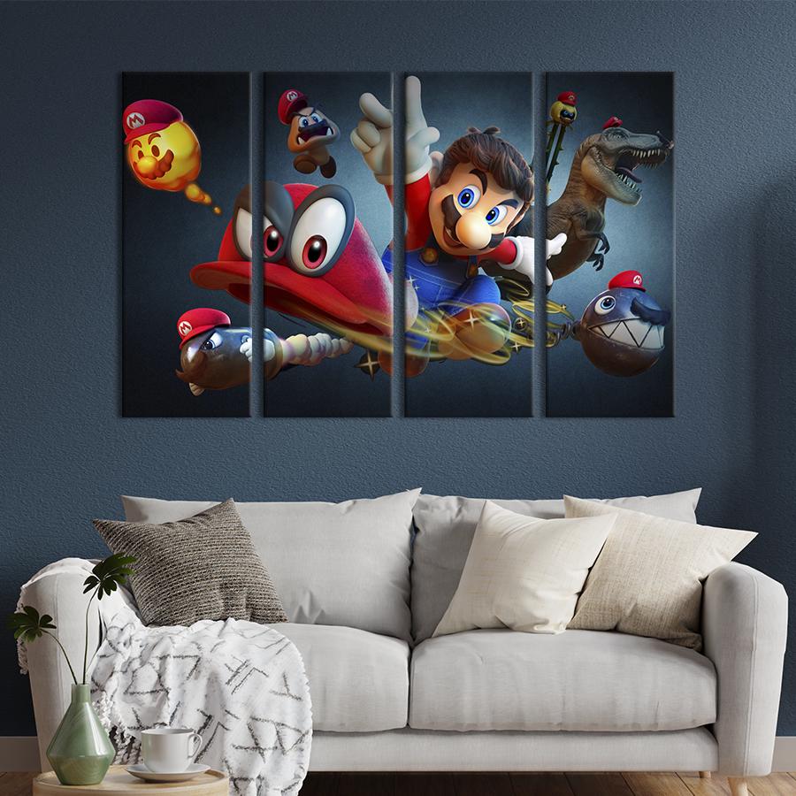 Картина на холсте Герои игры Super Mario 149x93 см (1512-41)