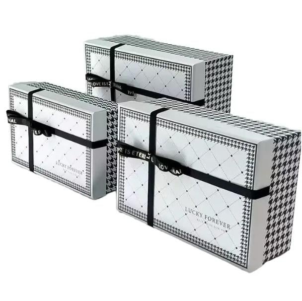 Набор подарочных коробок Stenson R33256W Grace 23х16х10/21х14х8/19х12х7 см 3 шт. White (606758)