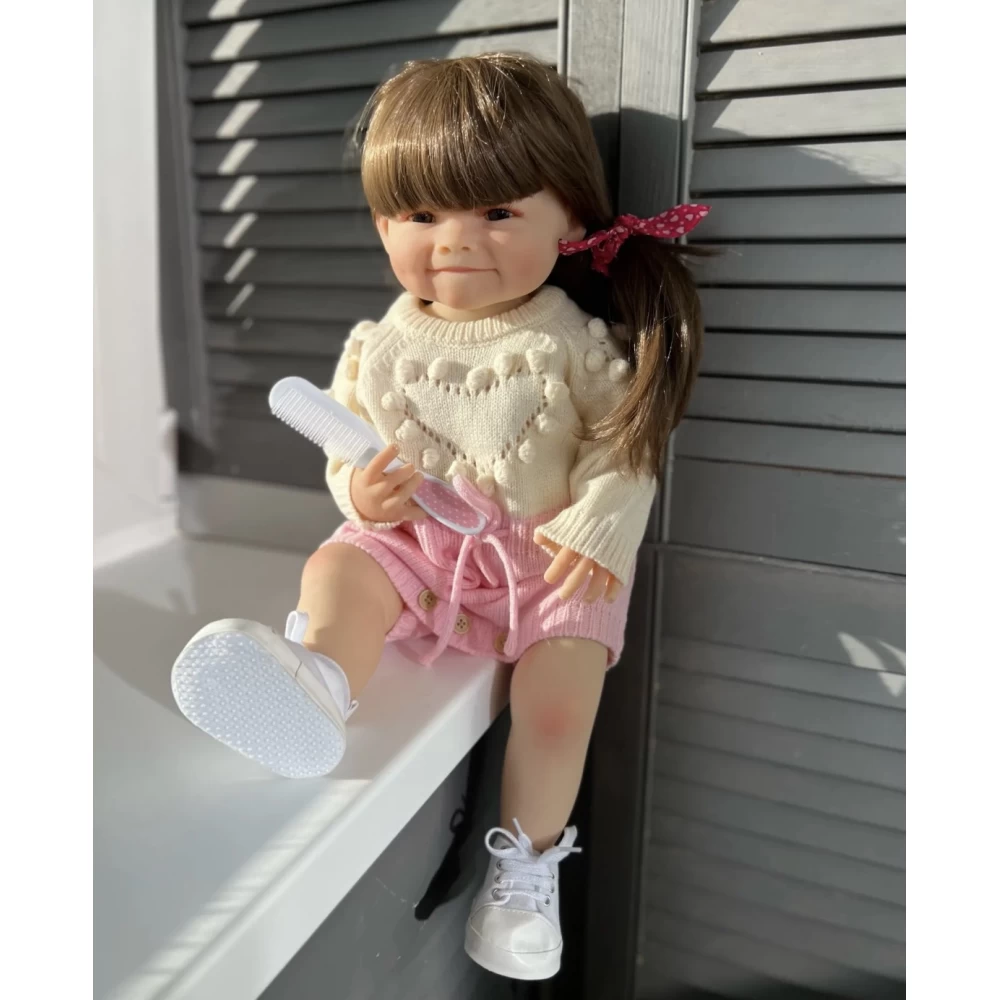 Кукла силиконовая коллекционная Reborn анатомическая Девочка Мия виниловая 55 см