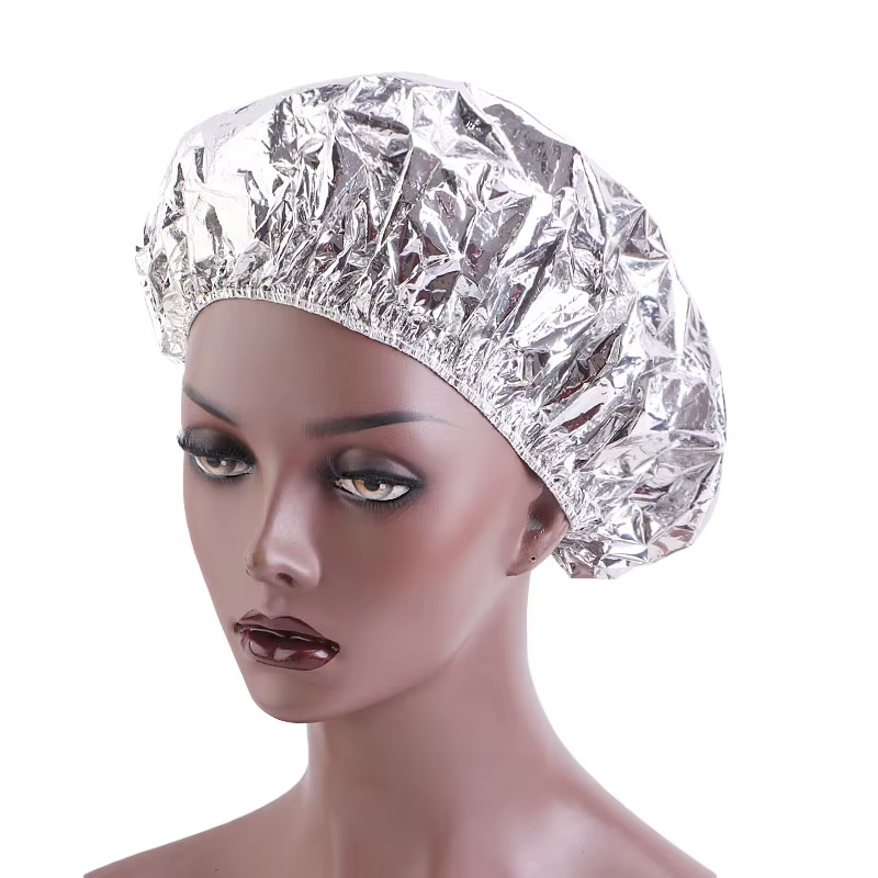 Шапочка для волосся з алюмінієвої фольги на еластичній резинці 1 шт. Сріблястий - фото 8 Шапочка для волосся з алюмінієвої фольги на еластичній резинці 1 шт. Сріблястий - фото 8