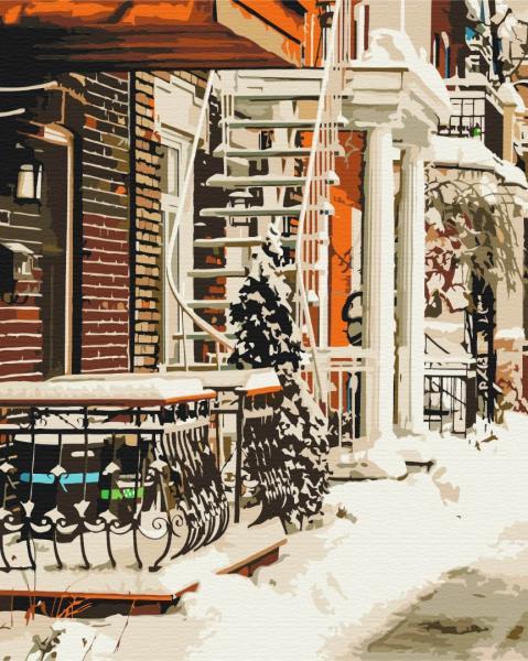 Картина по номерам Brushme Зимние и Новогодние сюжеты Уют зимнего города 40х50 см в термопакете (BS52479)