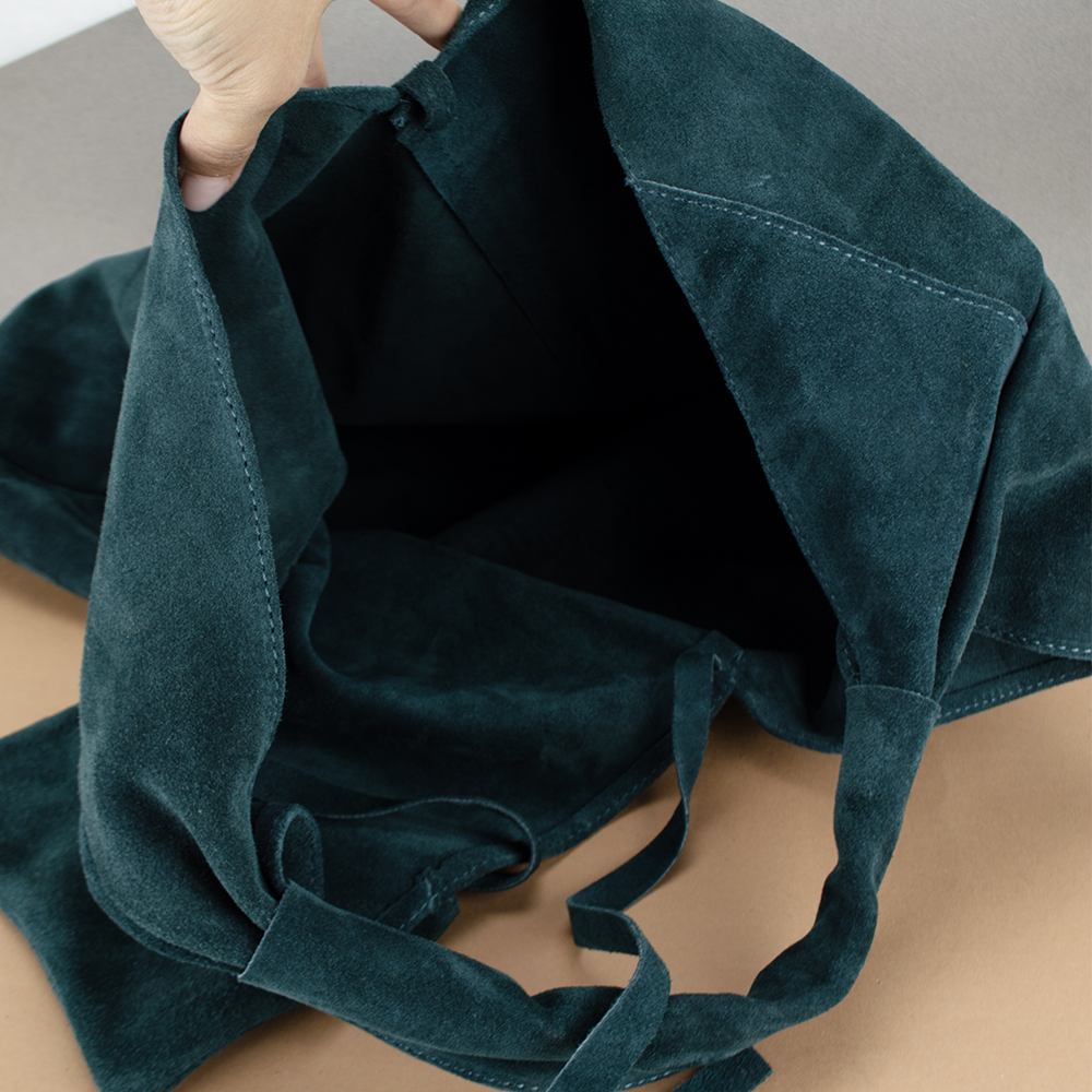 Сумка-шопер жіноча Virginia Conti 03801 замшева з гаманцем Петроліо (2412974725) - фото 4 Сумка-шопер жіноча Virginia Conti 03801 замшева з гаманцем Петроліо (2412974725) - фото 4