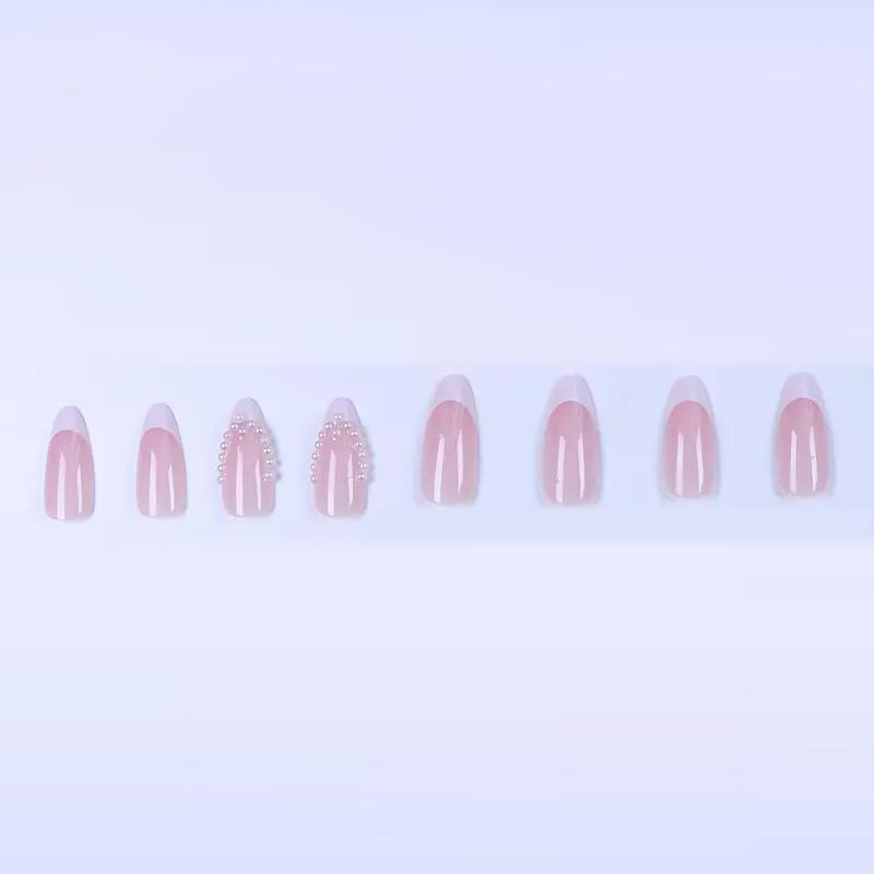 Накладные ногти френч с объемным жемчугом миндаль средней длины с клеевыми пластинами 24 шт. Белый (2789190705) - фото 7 Накладные ногти френч с объемным жемчугом миндаль средней длины с клеевыми пластинами 24 шт. Белый (2789190705) - фото 7