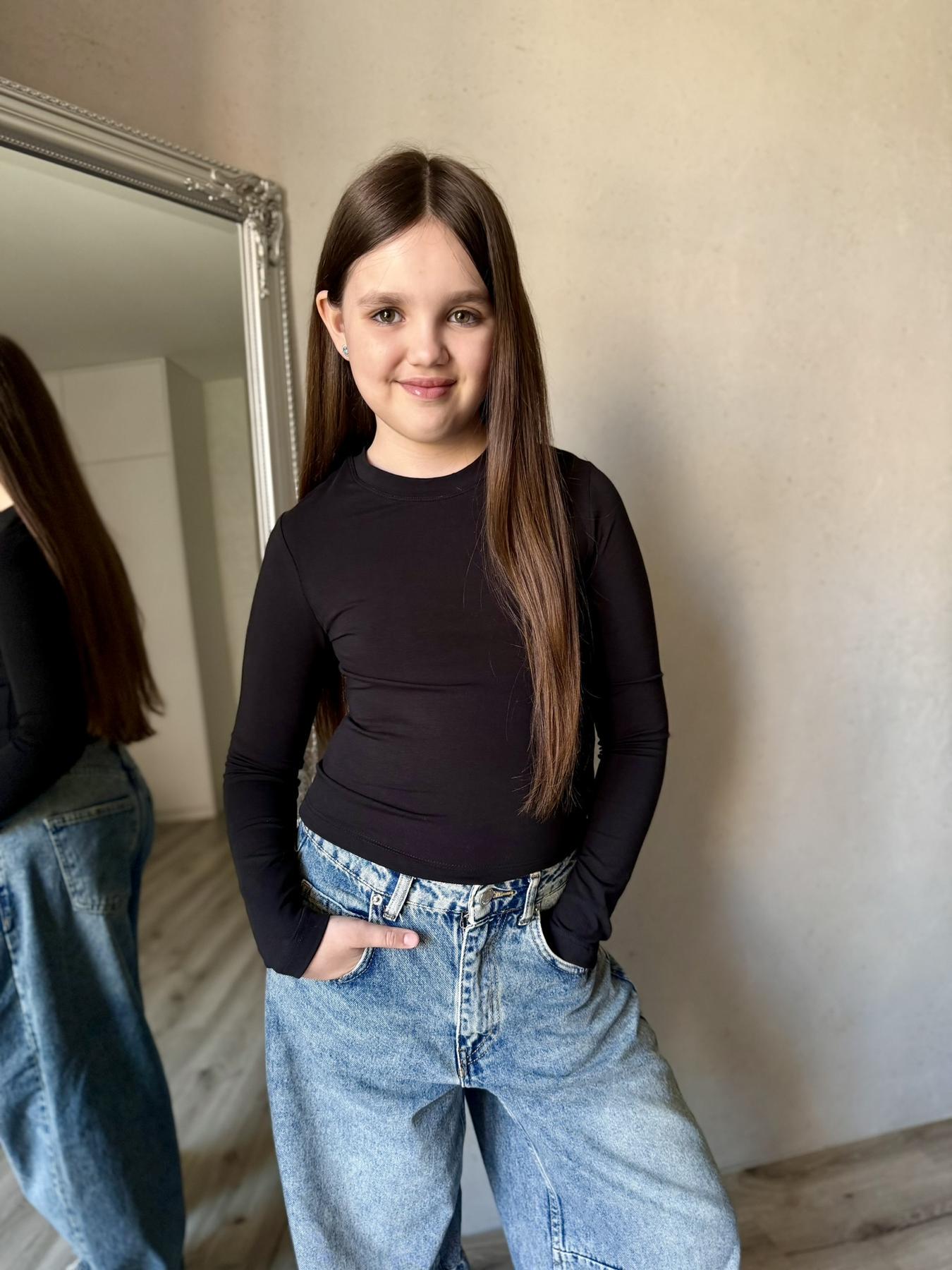 Лонгслив детский подростковый для девочки IRmAS 1356 134 см Черный