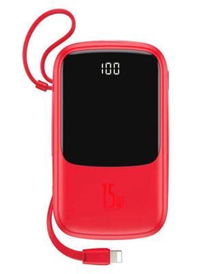 Батарея портативная Baseus Q pow Digital Display IP Cable PPQD-B09 10000 mAh Red