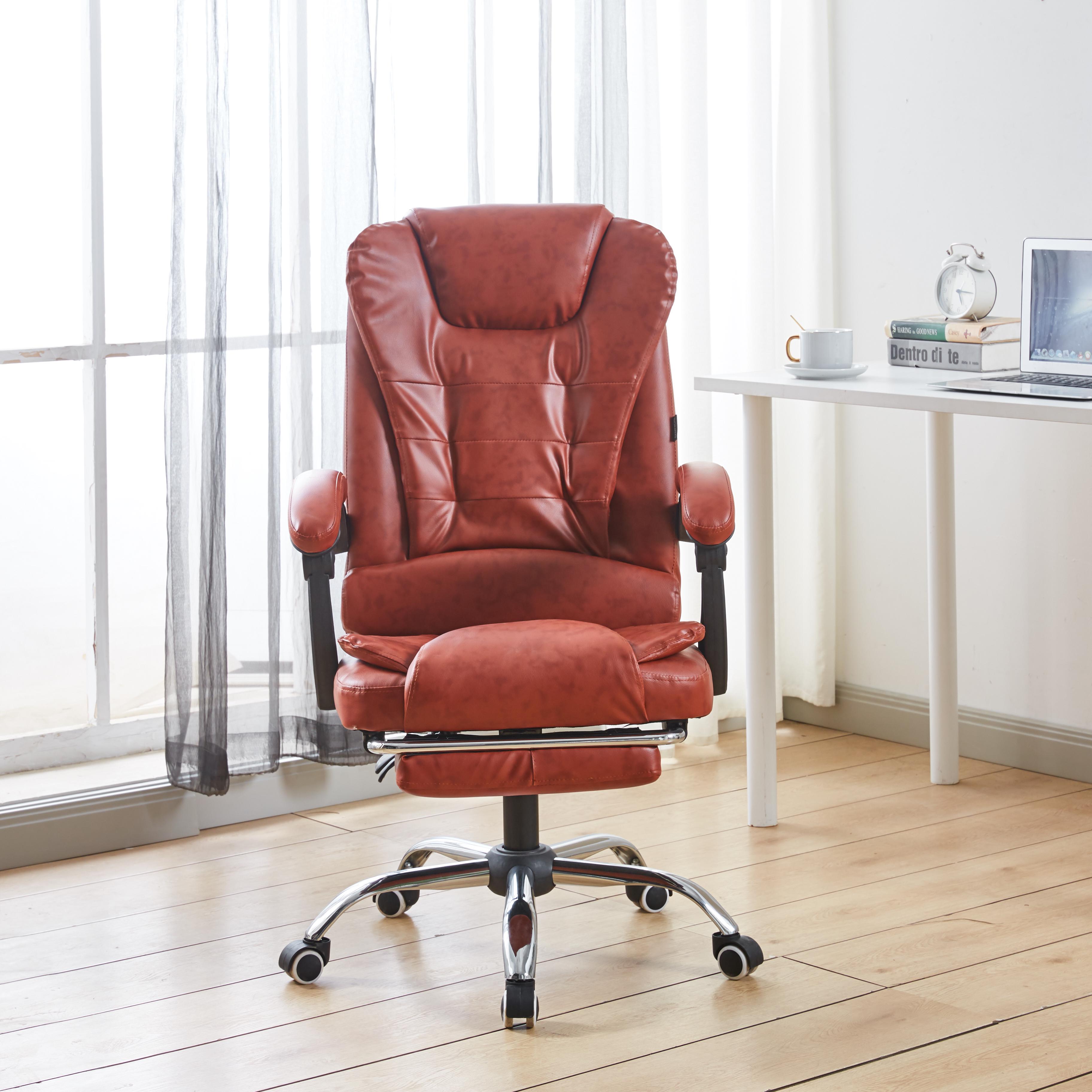 Крісло офісне комп'ютерне на колесах Bonro BN-6071 з підставкою для ніг Темно-коричневий (4762) - фото 3