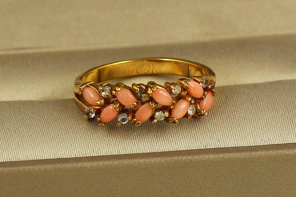 Кольцо тропа коралл р. 20 Золотистый (28957161)