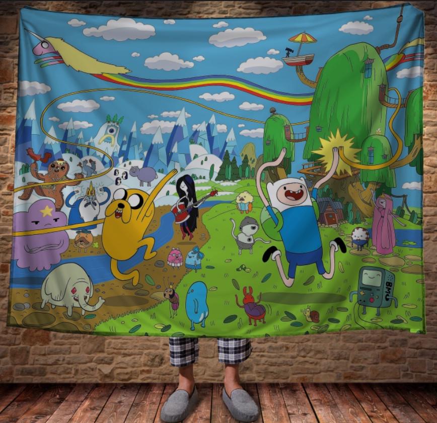 Плед с 3D принтом Время приключений Все герои 150x200 см (epi_0137)