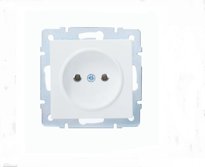 Розетка одинарна Lezard Vesna без заземлення Білий (26428706)