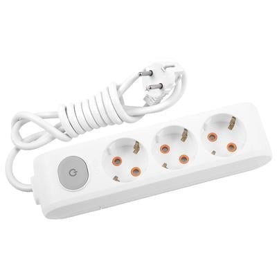 Удлинитель Viko Multi-Let 3 гнезда 2 м с заземлением с кнопкой (21729-е)