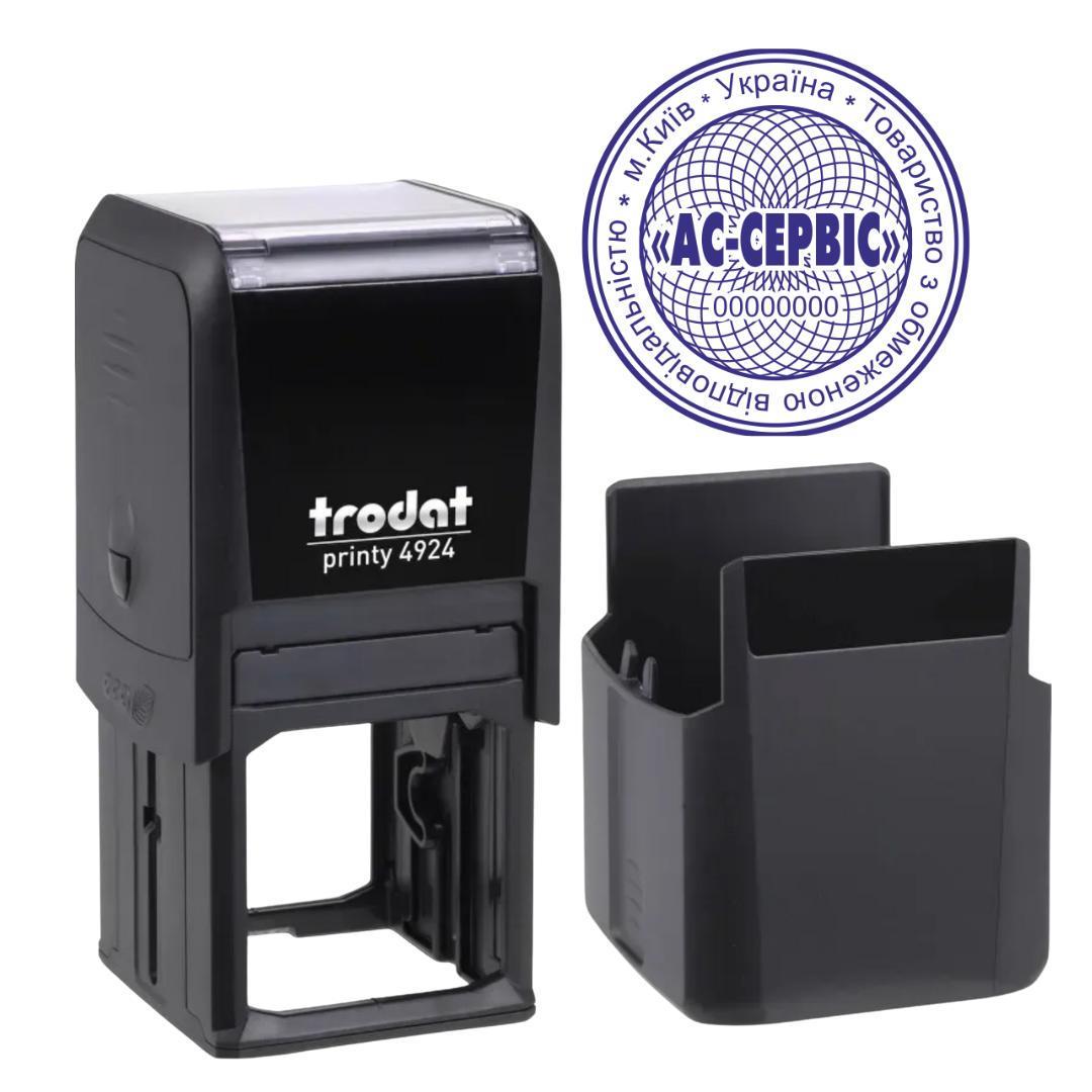 Печатка ТОВ на автоматичному оснащенні Trodat 4924 d 40 мм з ковпачком Чорний (ТОВ18/4924/B)