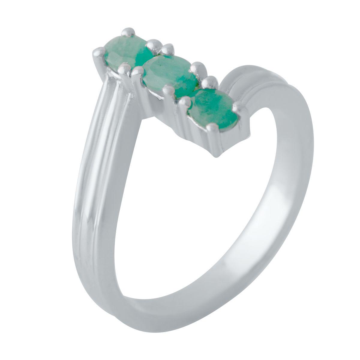 Кольцо серебряное с натуральным изумрудом 0,474 ct 3,45 г р. 18 (2027546)