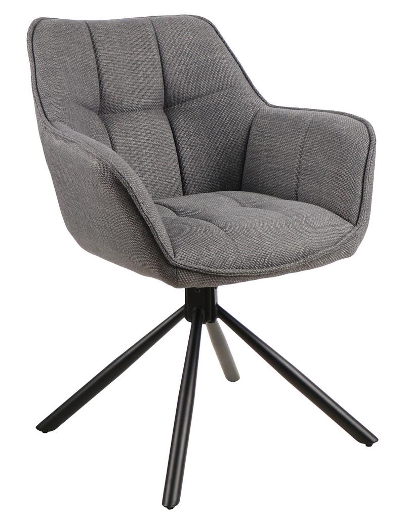 Стул поворотный Vetro Mebel R-69 металл/ткань Черный/Серый