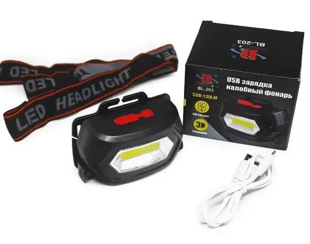 Фонарь налобный Bailong BL-203 USB Charge (7568) - фото 3 Фонарь налобный Bailong BL-203 USB Charge (7568) - фото 3
