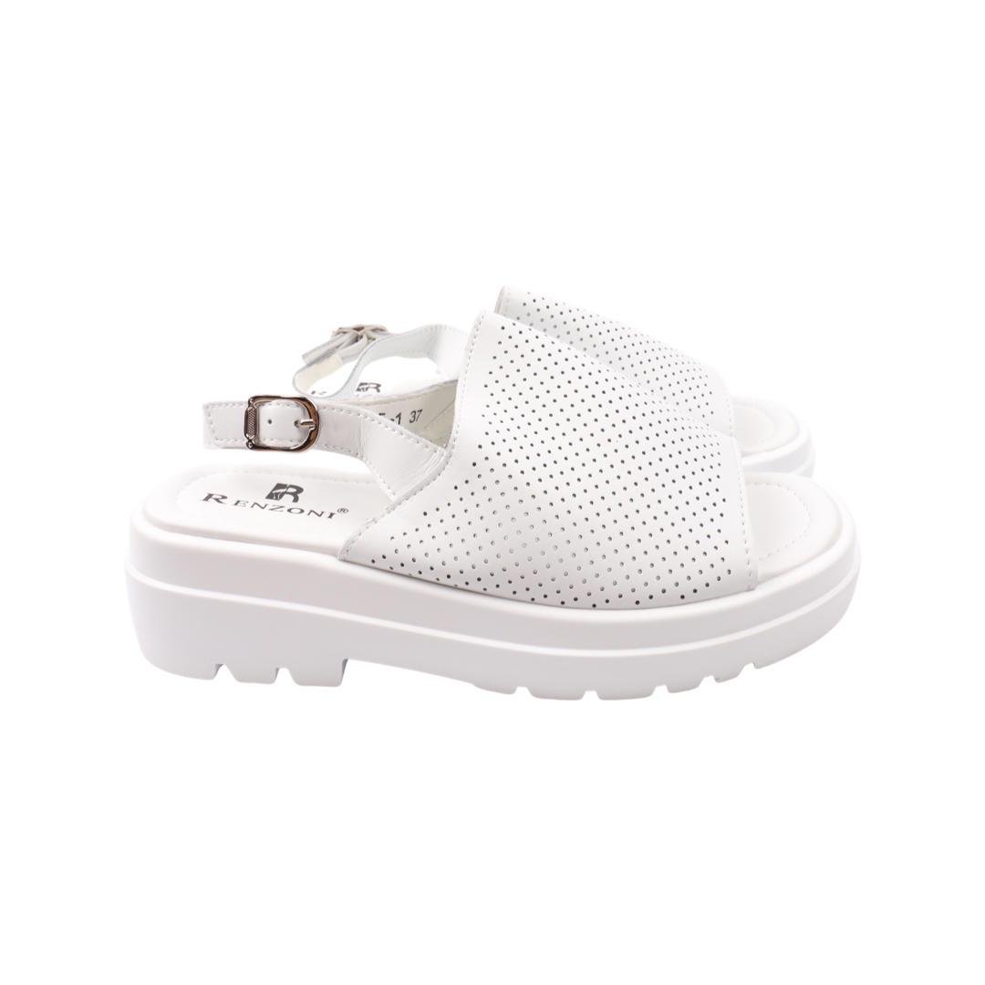 Босоніжки жіночі Renzoni зі шкіри р. 41 Білий (711-22LBC)