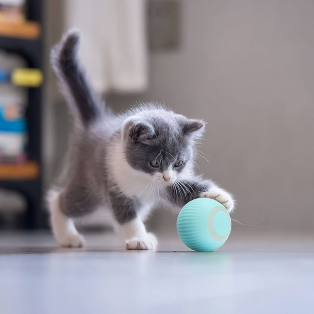 М'ячик Smart інтерактивний PetGravity для котів і маленьких собак з USB Blue - фото 12