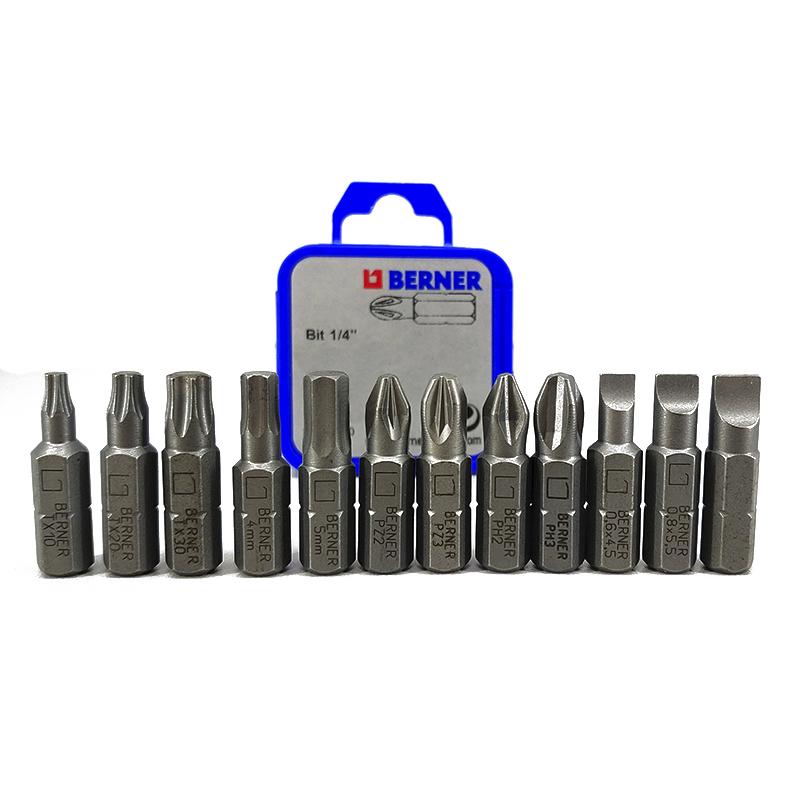 Набор бит Berner PZ/PH/LS/TX/HEX 12 шт. (51101-23) - фото 1 Набор бит Berner PZ/PH/LS/TX/HEX 12 шт. (51101-23) - фото 1