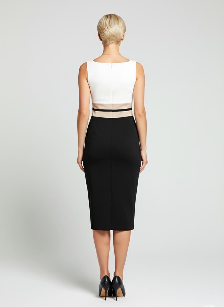 Платье миди в полоску трикотажное с квадратным вырезом M (ZC-215) - фото 4 Платье миди в полоску трикотажное с квадратным вырезом M (ZC-215) - фото 4