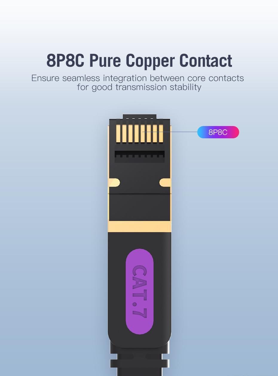 Подовжувач мережевий Vention 7 RJ45 RJ45 8 м Чорний (ICBBK) - фото 8 Подовжувач мережевий Vention 7 RJ45 RJ45 8 м Чорний (ICBBK) - фото 8