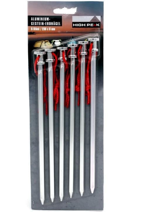 Колышки High Peak Alloy Rock Peg 23 см 6 шт. Silver (42232) Колышки High Peak Alloy Rock Peg 23 см 6 шт. Silver (42232)