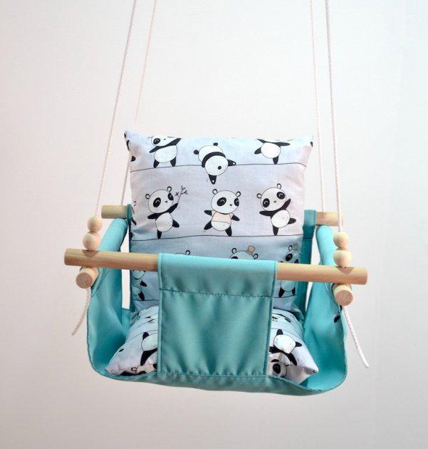 Дитяча гойдалка Infancy Пандочки М'ятний (10059740)