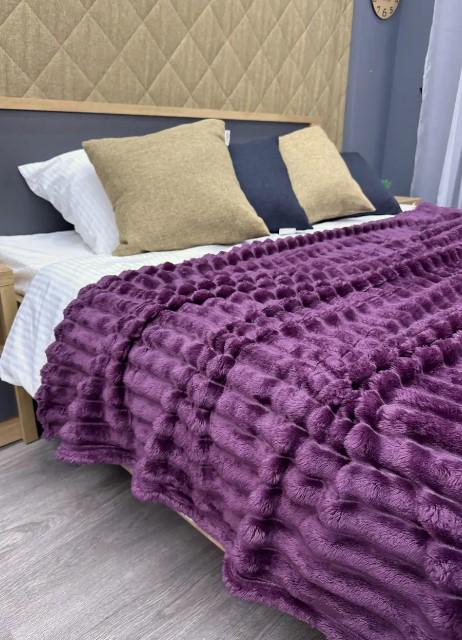 Покрывало плюш VIP Шарпей в полоску 200х230 см Сливовой (87-141) - фото 5 Покрывало плюш VIP Шарпей в полоску 200х230 см Сливовой (87-141) - фото 5