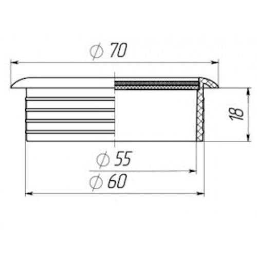 Заглушка Steelfix 60 мм для стола под кабель 50 шт. Светло-серый (255335) - фото 2