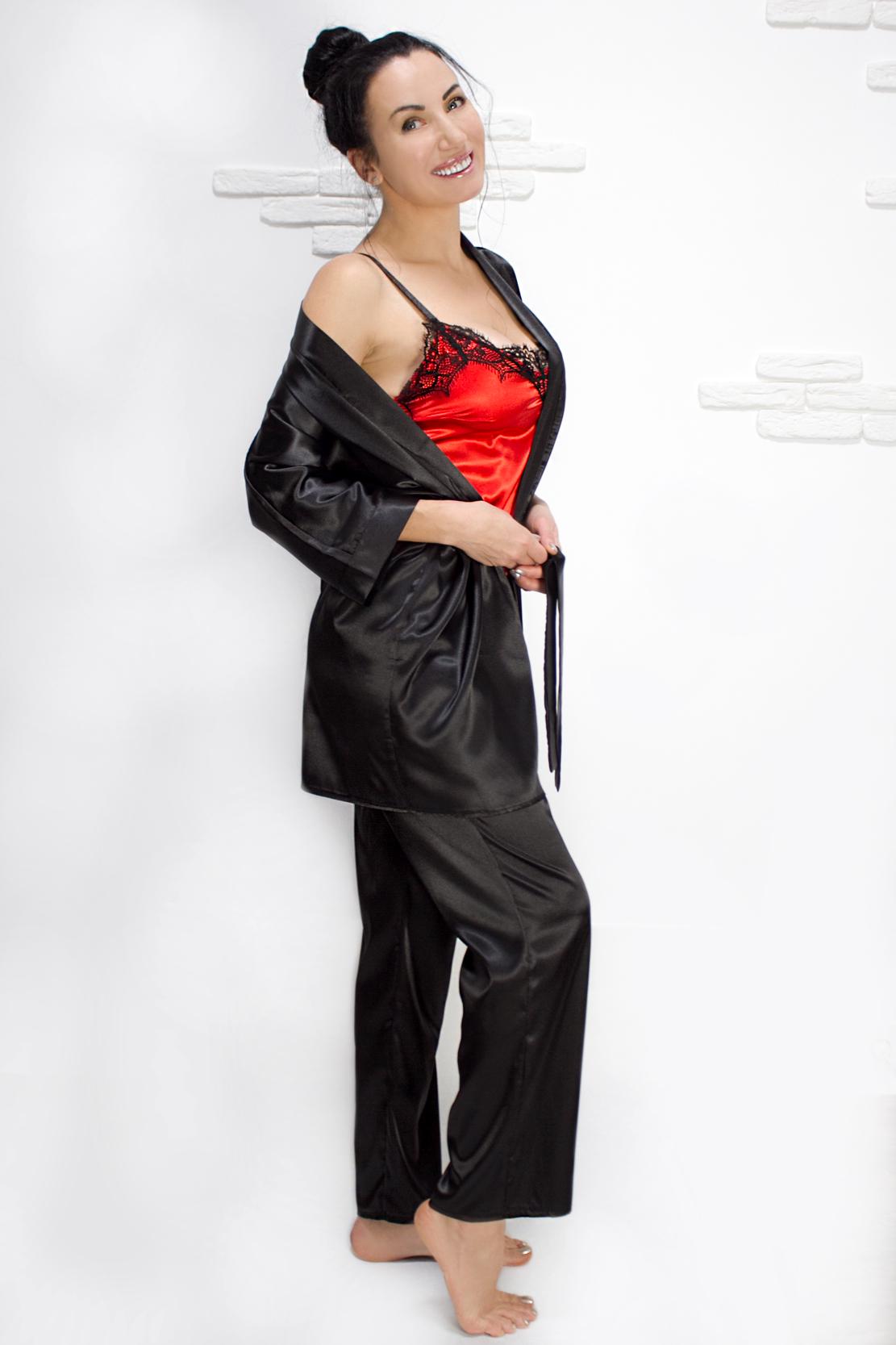 Домашний костюм Ghazel 17111-23 Силена р. 46 Черный/Черный (5585446)